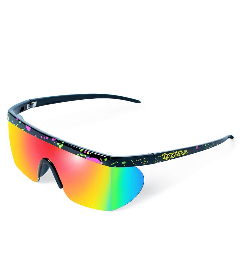 Tipsy Elves Black Neon Hundo P. Sport Style Reflective Sunglasses - Image 1
